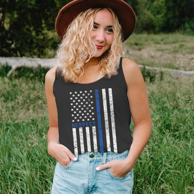 Police American Flag Respect The Blue Unisex Tank Top