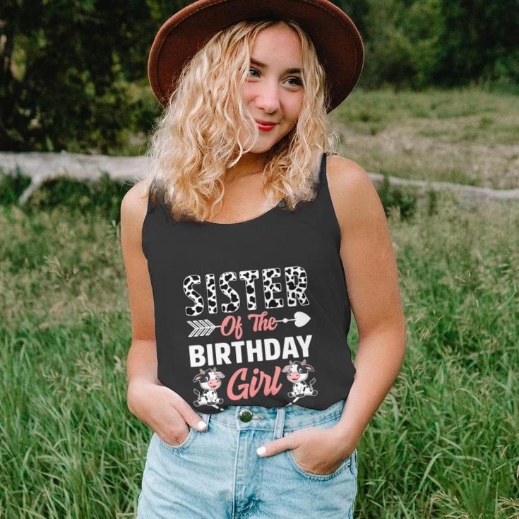 Sister Of The Birthday Girl Funny Cow Birthday Farm Animal Unisex Tank Top