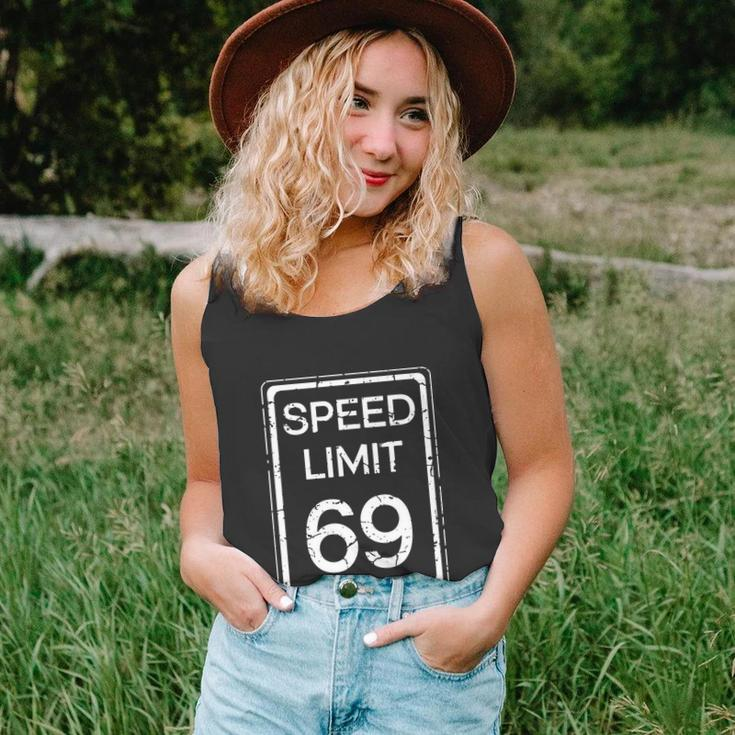 Speed Limit 69 Funny Cute Joke Adult Fun Humor Distressed Unisex Tank Top