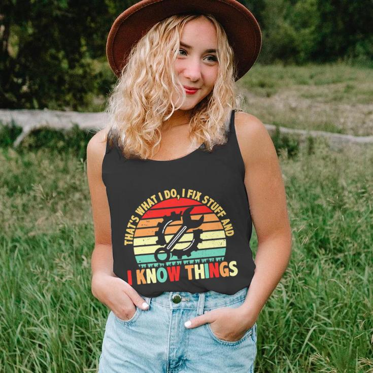 That What I Do I Fix Stuff I Know Things Vintage Mechanic Unisex Tank Top
