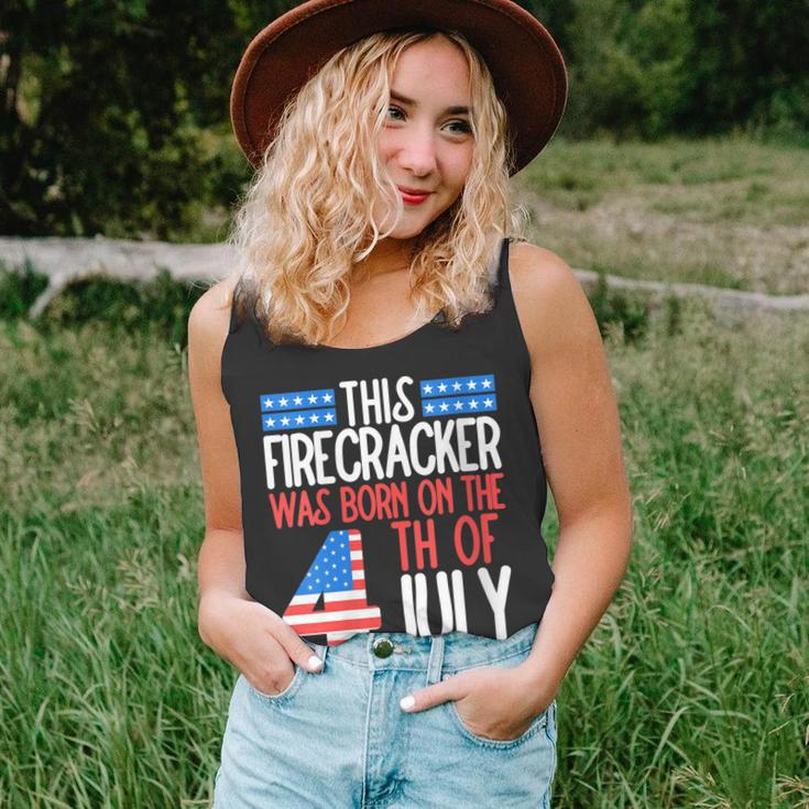 This Firecracker Was Born On 4Th Of July Birthday Patriotic Unisex Tank Top