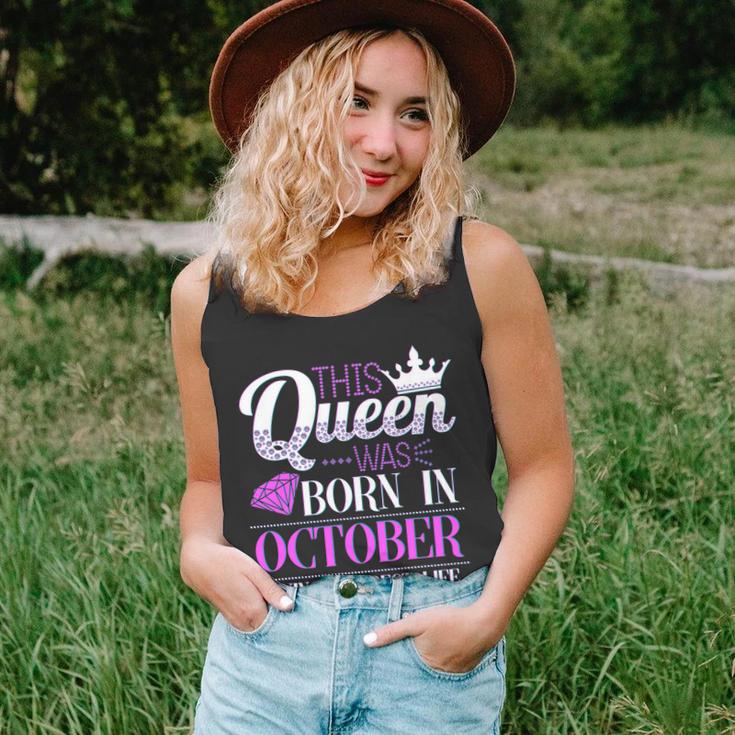 This Queen Was Born In October Living My Best Life Unisex Tank Top