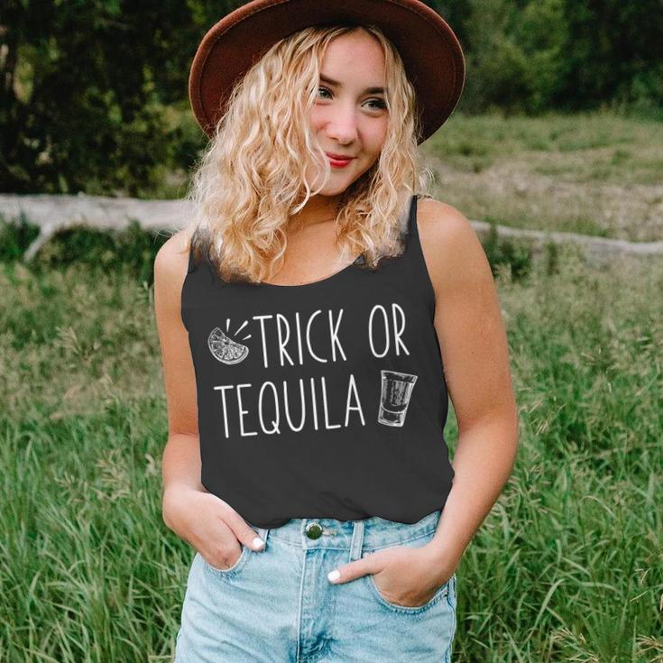 Trick Or Tequila Halloween Funny Drinking Meme Unisex Tank Top