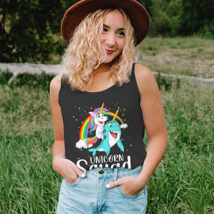 Unicorn Squad Magical Unicorn Riding Narwhal Unisex Tank Top