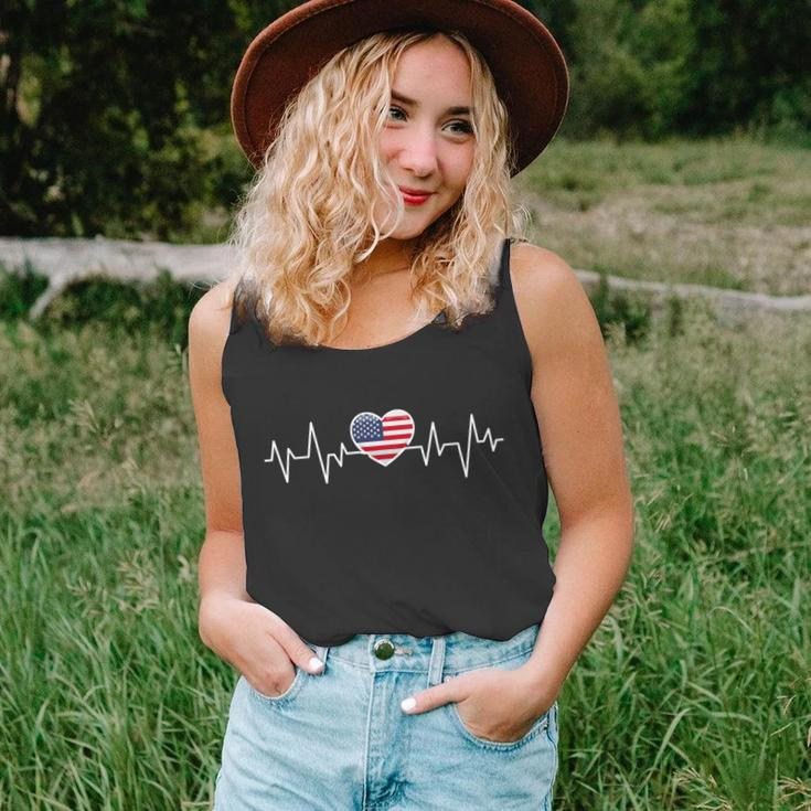 United States Heartbeat American Flag American Pride Gift Unisex Tank Top