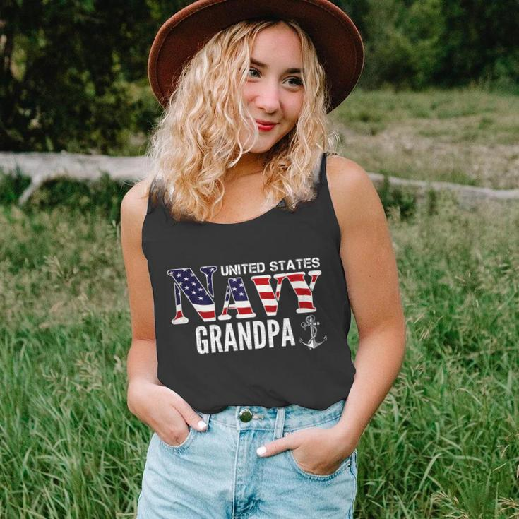 United States Vintage Navy With American Flag Grandpa Gift Great Gift Unisex Tank Top
