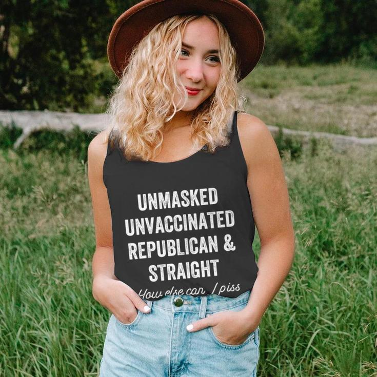 Unmask Unvaccinated Republican & Straight Anti Vax Freedom Tshirt Unisex Tank Top