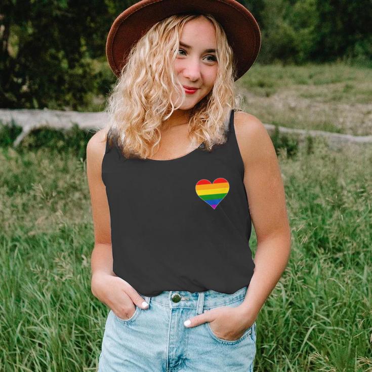 Vintage Gay Pride Pocket Rainbow Heart Tshirt Unisex Tank Top