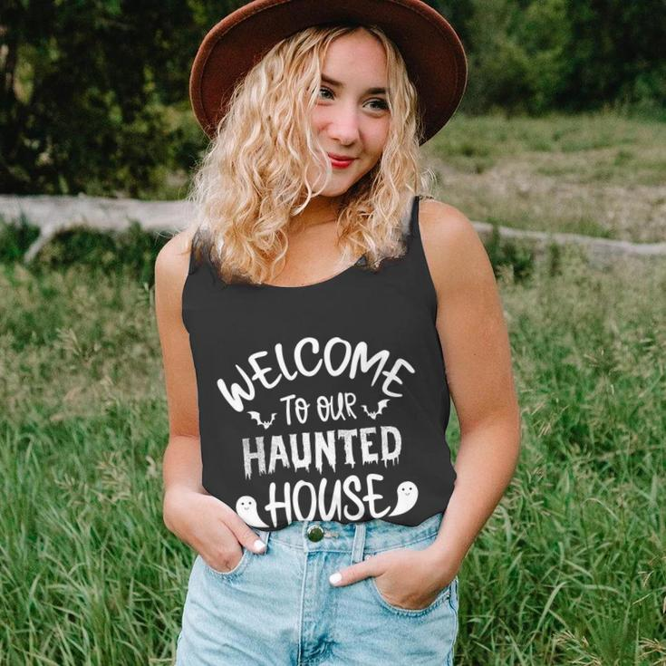 Welcome To Our Haunted House Halloween Quote Unisex Tank Top