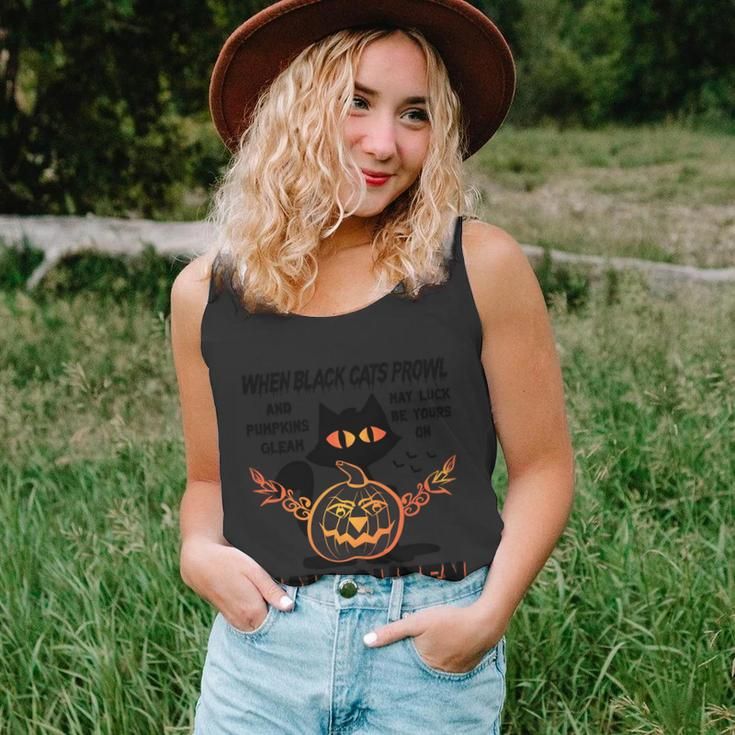 When Black Cats Prowe And Pumpkin Glean May Luck Be Yours On Halloween V2 Unisex Tank Top