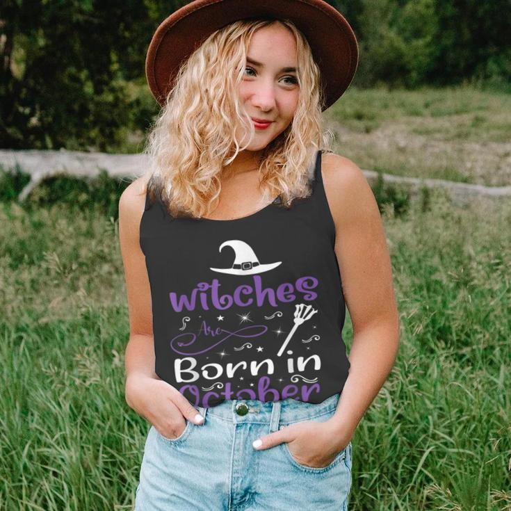 Witches Are Born In October Birthday Halloween Womens Witch Unisex Tank Top