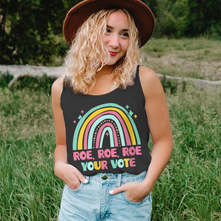 Womens Roe Your Vote Rainbow Retro Pro Choice Womens Rights Unisex Tank Top