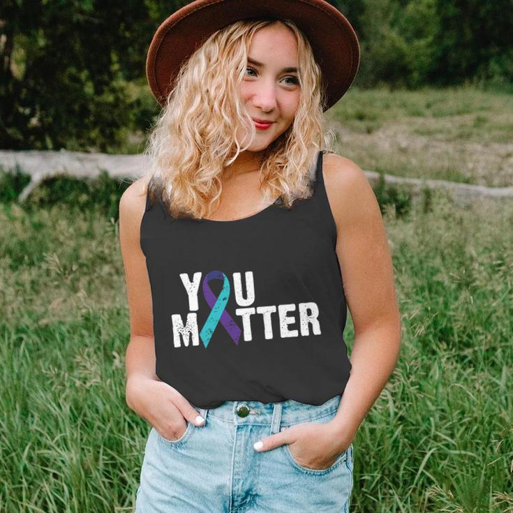 You Matter Purple Teal Ribbon Suicide Prevention Awareness Tshirt Unisex Tank Top