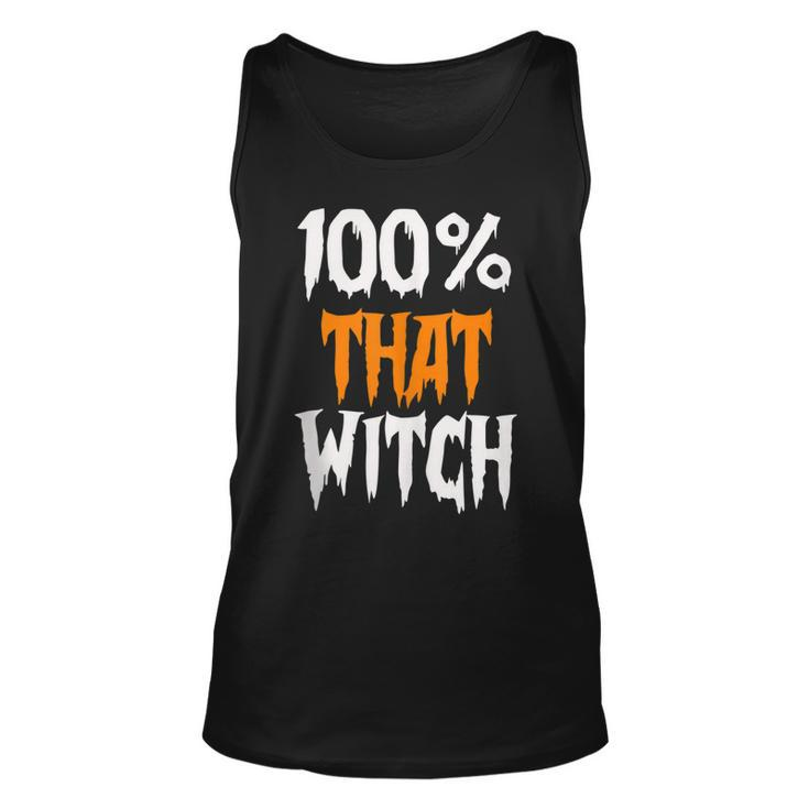 100 That Witch Funny Halloween - Witch Music Lyrics  Unisex Tank Top