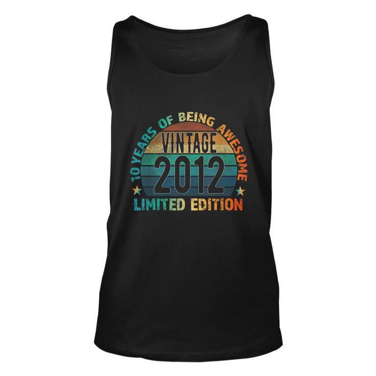 10Th Birthday Gift Kids Vintage 2012 10 Years Old Colored Unisex Tank Top