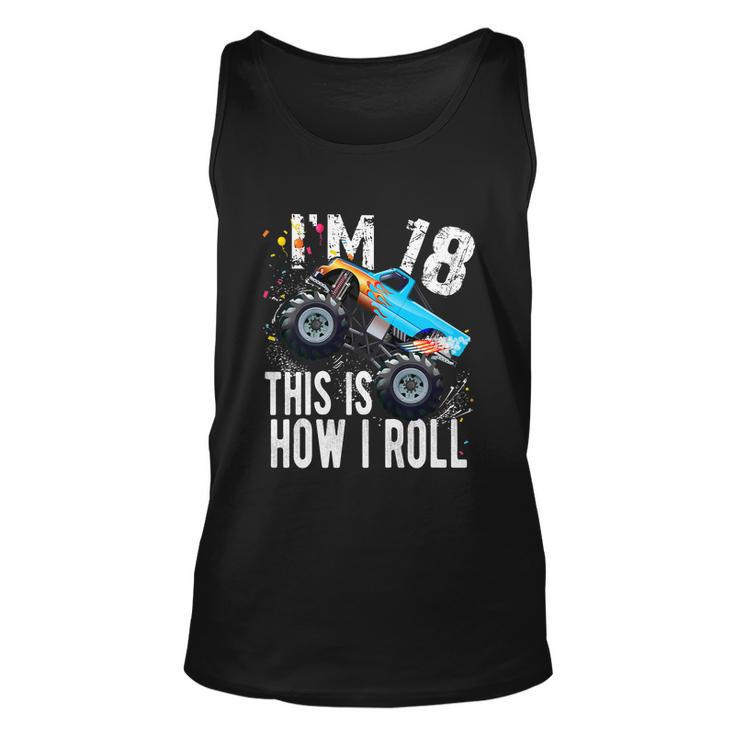18 Year Old Gift Cool 18Th Birthday Boy Gift For Monster Truck Car Lovers Unisex Tank Top