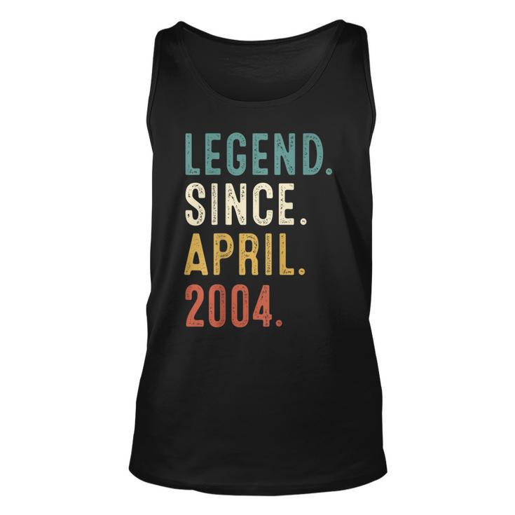 18 Years Old Gifts Legend Since April 2004 18Th Birthday  Men Women Tank Top Graphic Print Unisex