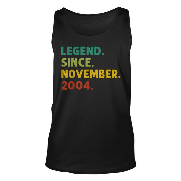 18 Years Old Gifts Legend Since November 2004 18Th Birthday  Men Women Tank Top Graphic Print Unisex