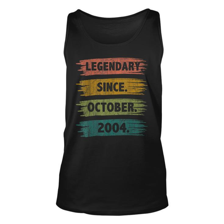 18 Years Old Legend Since October 2004 18Th Birthday Gifts  Men Women Tank Top Graphic Print Unisex