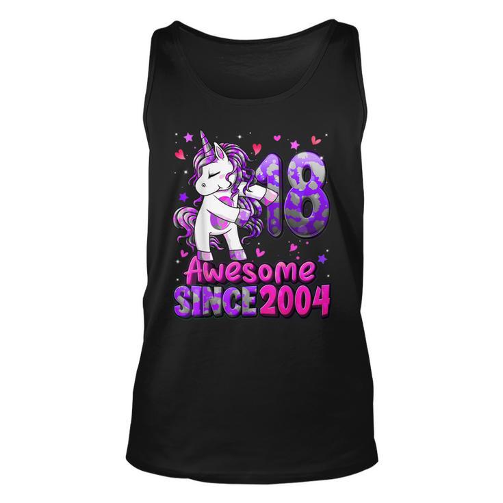 18 Years Old Unicorn Flossing 18Th Birthday Girl Unicorn Unisex Tank Top