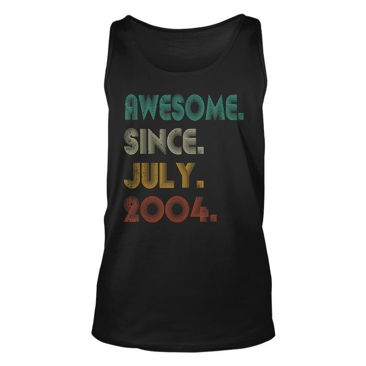 18Th Birthday 18 Years Old Awesome Since July 2004  Unisex Tank Top