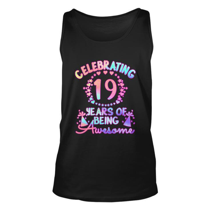 19 Years Of Being Awesome 19 Year Old Birthday Girl Graphic Design Printed Casual Daily Basic Unisex Tank Top