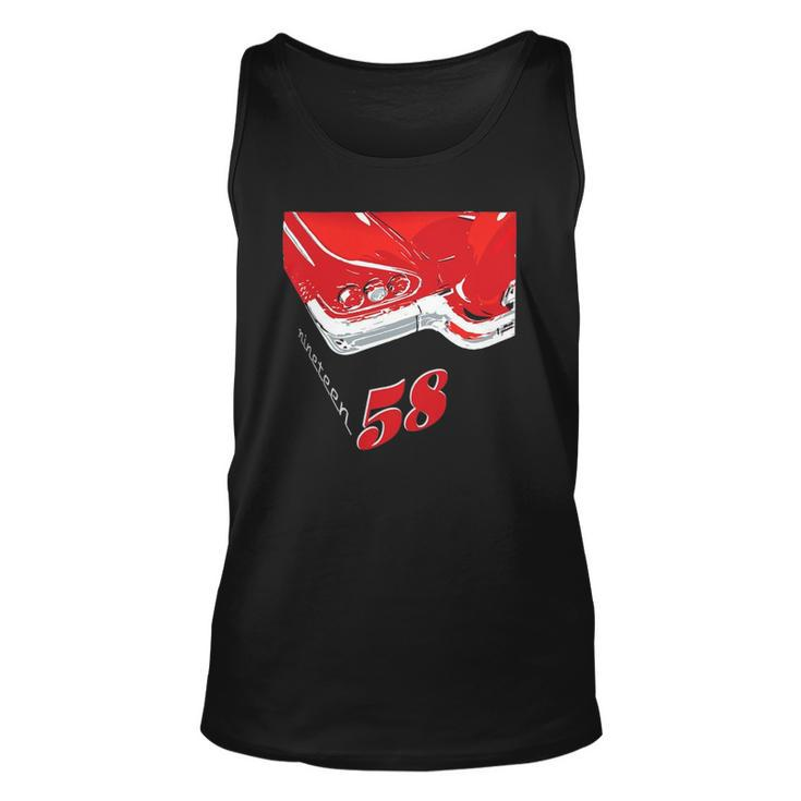 1958 Vintage Car With Continental Kit For A Car Guy Unisex Tank Top