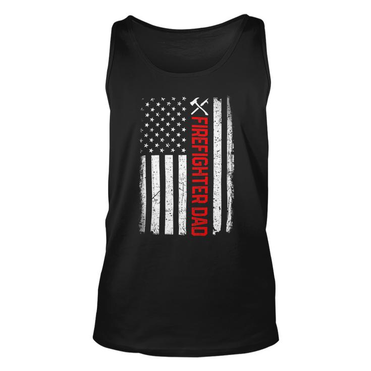 Firefighter Retro American Flag Firefighter Dad 4Th Of July Fathers Day Unisex Tank Top