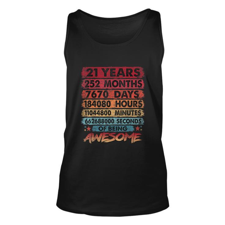 21St Birthday 21 Years Old Vintage Retro 252 Months Birthday Tshirt Unisex Tank Top