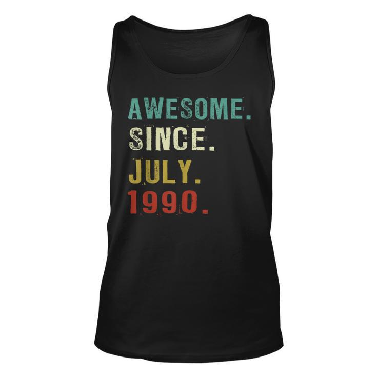 32 Years Old Awesome Since July 1990 32Nd Birthday Gifts  Unisex Tank Top