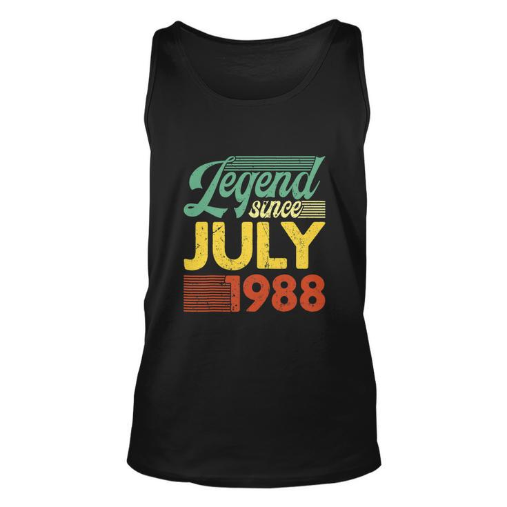34 Years Old Legend Since July 1988 34Th Birthday Unisex Tank Top
