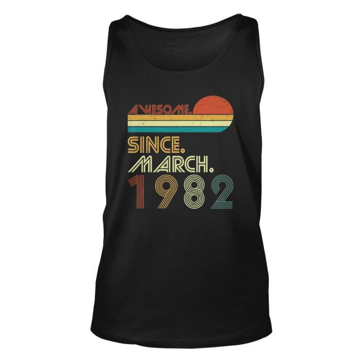 41St Birthday Vintage Awesome Since March 1982 41 Years Unisex Tank Top