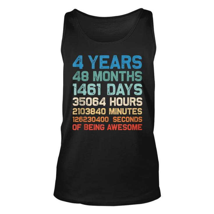 4Th Birthday 4 Years Of Being Awesome Wedding Anniversary  V2 Unisex Tank Top