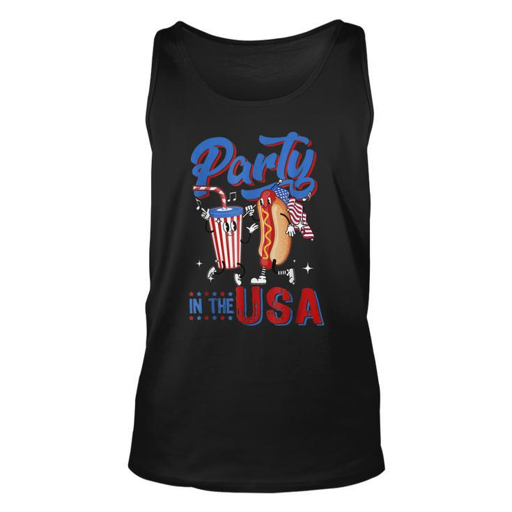4Th Of July Food Party In The Usa Funny Hot Dog Lover  Unisex Tank Top