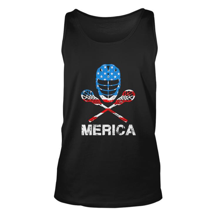 4Th Of July Merica Lacrosse American Flag Unisex Tank Top