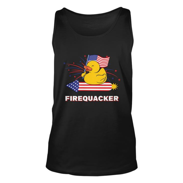 4Th Of July Usa Patriotic Firecracker Rubber Duck Unisex Tank Top