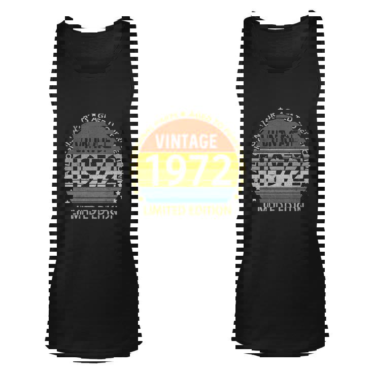 50 Year Old Gifts Vintage 1972 Limited Edition 50Th Birthday Gift Graphic Design Printed Casual Daily Basic V2 Unisex Tank Top