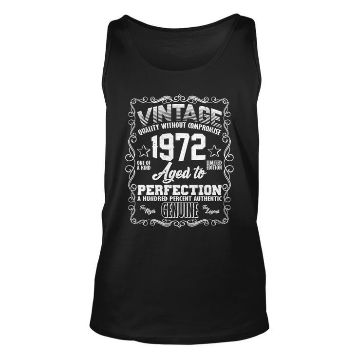 50Th Birthday Vintage 1972 Aged To Perfection Genuine Tshirt Unisex Tank Top