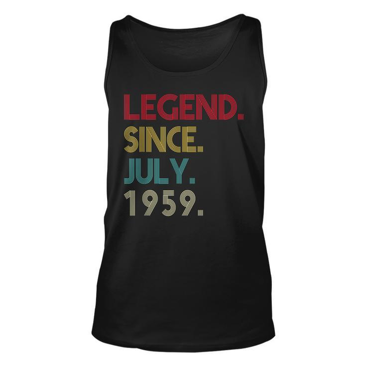 63 Years Old Legend Since July 1959 63Rd Birthday Gifts  Unisex Tank Top