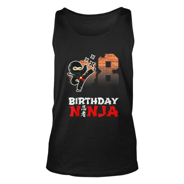 8 Year Old Ninja Birthday Party Eight Birthday Ninja Party Unisex Tank Top