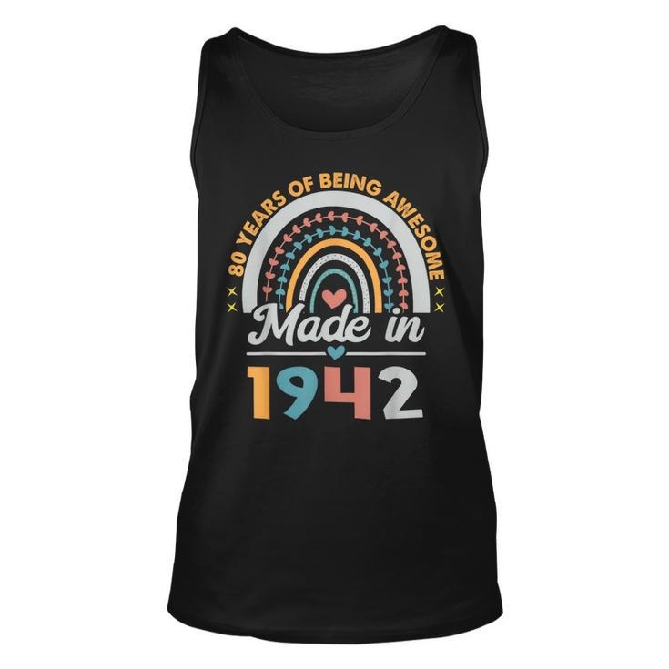 80 Years Old Gifts 80Th Birthday Born In 1942 Women Girls  Unisex Tank Top