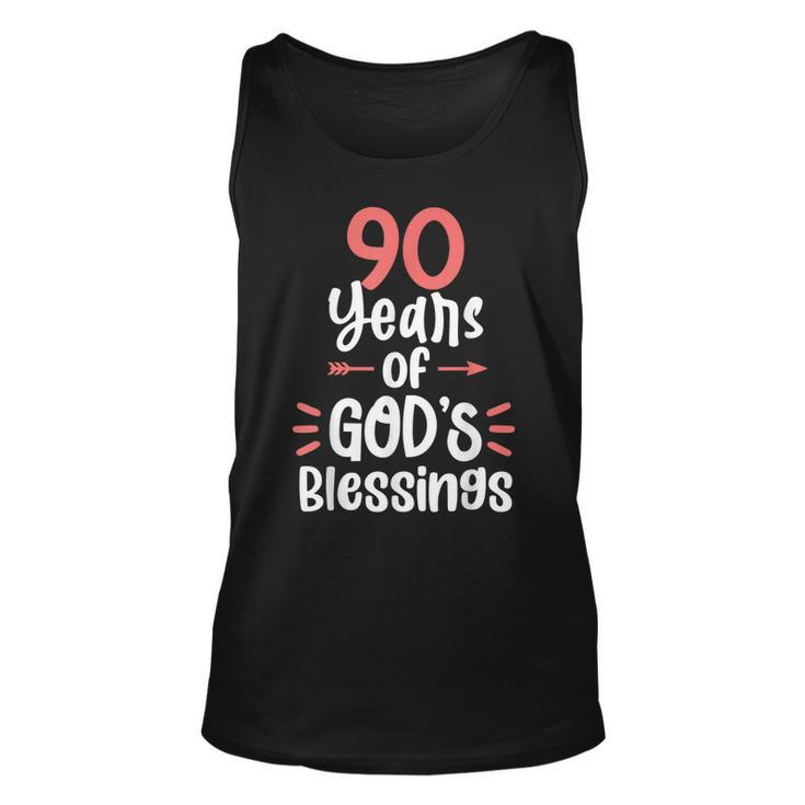 90 Years Of Gods Blessings 90 Year Old Happy 90Th Birthday  Unisex Tank Top