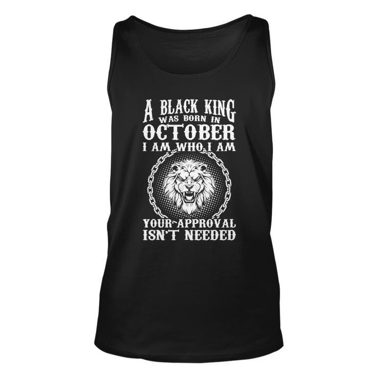 A Black King Was Born In October Birthday Lion Tshirt Unisex Tank Top