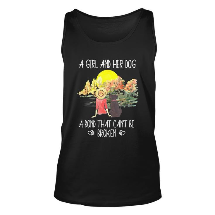 A Girl And Her Dog A Bond That Cant Be Broken Cute Graphic Design Printed Casual Daily Basic Unisex Tank Top