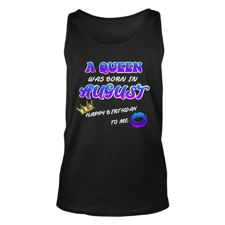 A Queen Was Born In August Happy Birthday To Me Graphic Design Printed Casual Daily Basic Unisex Tank Top