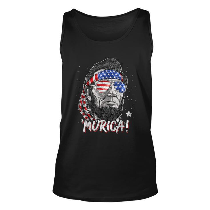 Abraham Lincoln 4Th Of July Murica Men Women American Flag Unisex Tank Top