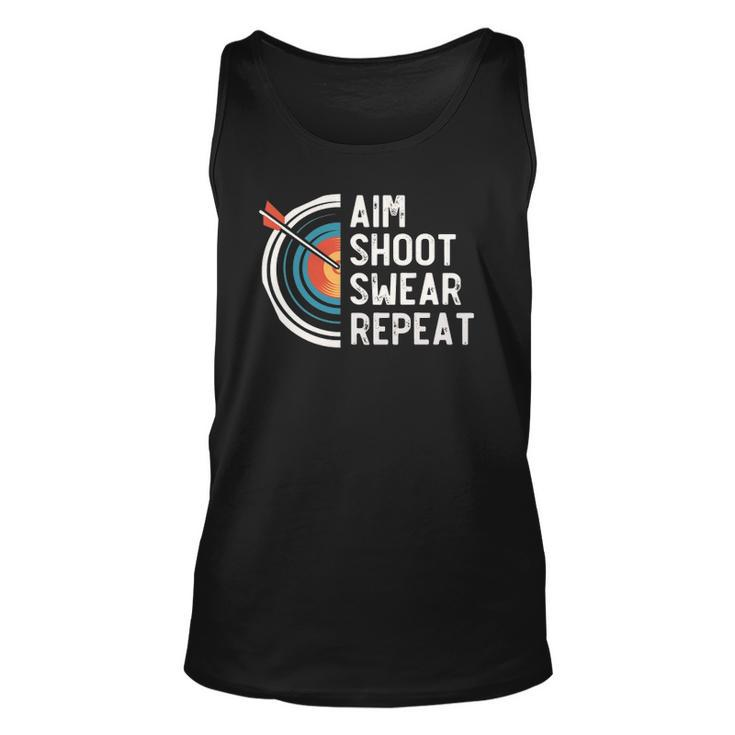 Aim Shoot Swear Repeat &8211 Archery Unisex Tank Top