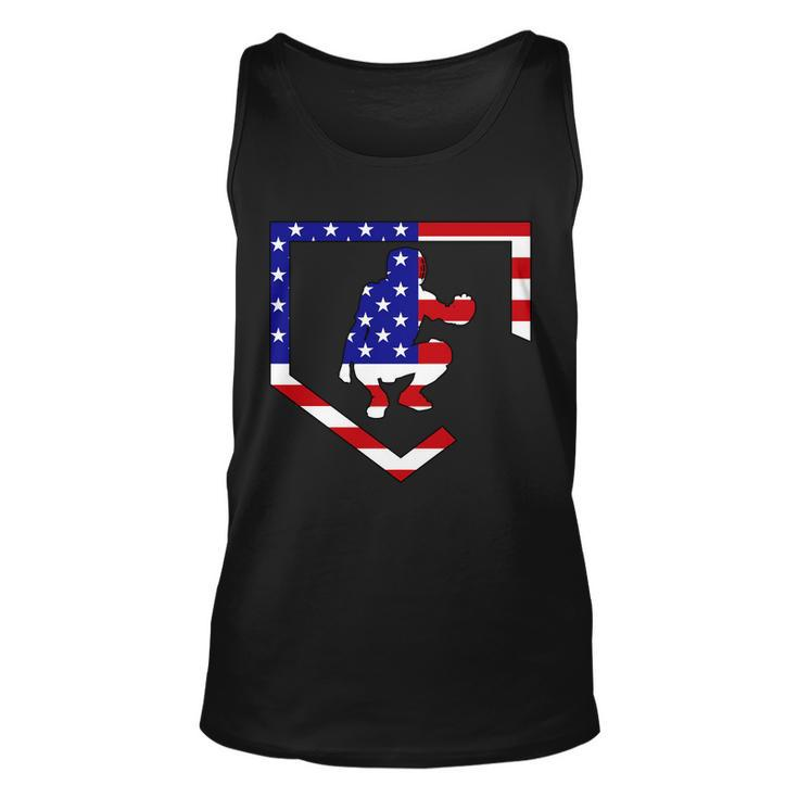 American Baseball Catcher Flag Tshirt Unisex Tank Top
