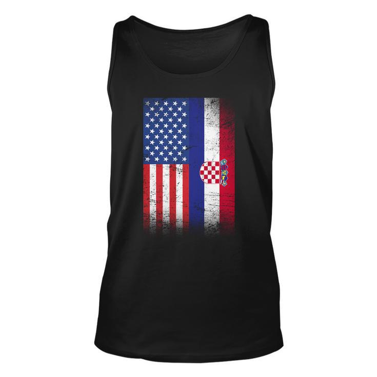 American Croatian Flag Croatia Pride Unisex Tank Top