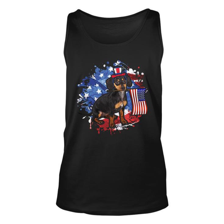 American Flag Dachshund Dog Cool Unisex Tank Top